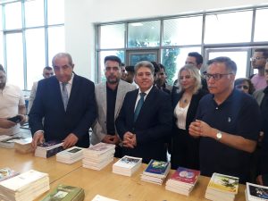 أثناء افتتاح معرض الكتاب في جامعة قاسيون
